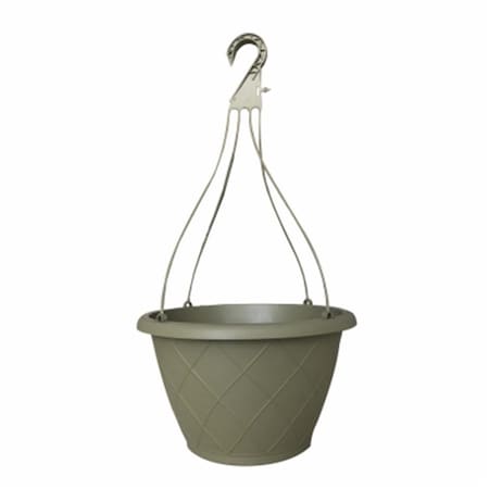 Grilltown 12 in. Olive Green Weave Hanging Basket GR2498824